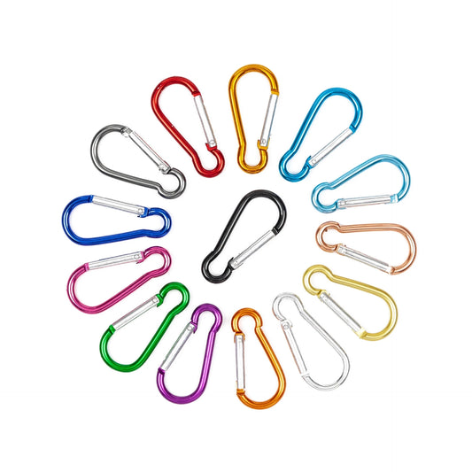 10pcs Mixed Color Carabiners Aluminum Alloy Carabiner Spring Snap Clip Hooks Keychain Climbing Carabiner for Keys Camping Tools