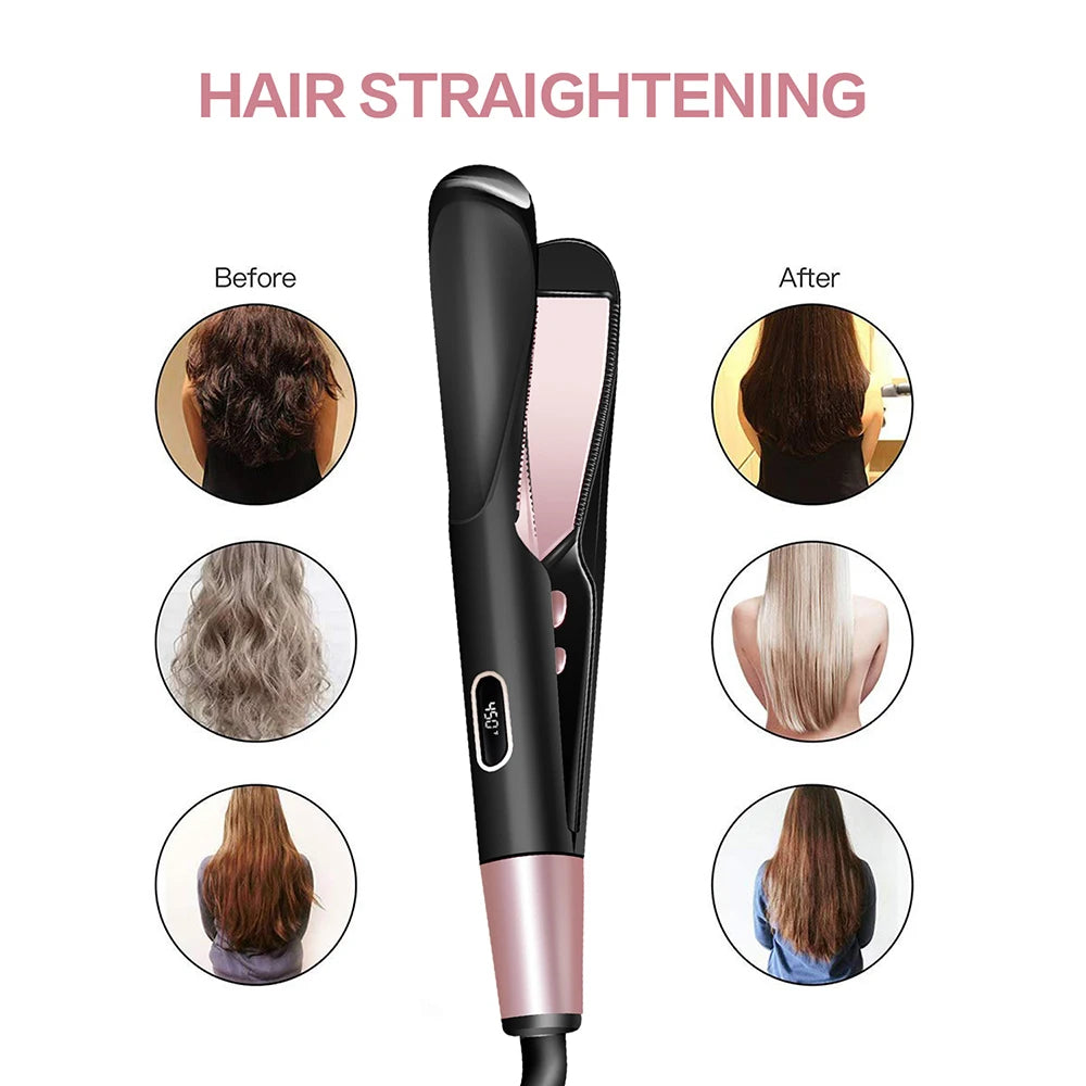 Professional Electric Straightening Iron&Curling Iron Hair Curler 2 in 1 Hair Straightener Flat Irons Ceramic Styling Tools