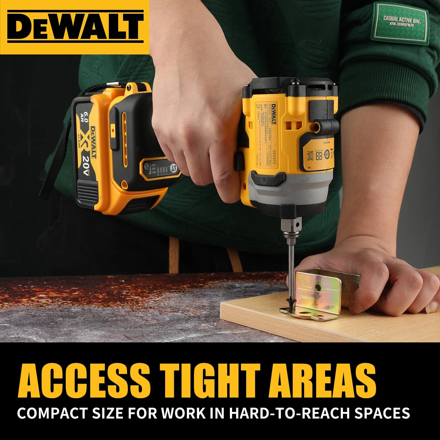 Dewalt DCF850 Rechargeable Cordless 20V Cordless Impact Wrench, Lithium Electric Battery, Power Tools, Original Large Torque