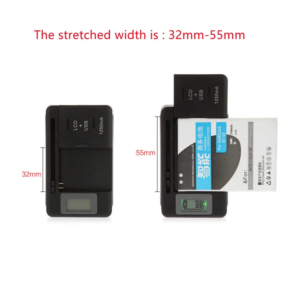 32-50mm Mobile Battery Charger LCD Indicator Screen With USB Output For Cell Phone Battery Charging US UK EU Plug Drop Ship