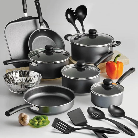 Tramontina Primaware 18 Piece Non-stick Cookware Set, Steel Gray