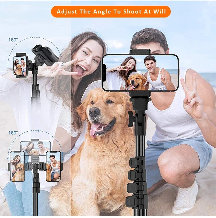 WEFOR Phone Tripod, Selfie Stick Tripod with Remote, Upgraded iPhone Tripod Stand & Travel Tripod, Solidest Cell Phone Tripod