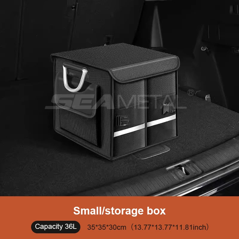 SEAMETAL Foldable Trunk Storage Box Waterproof Oxford Cloth 110L Large-Capacity Car Organizer for Camping/Fishing Easy to Carry