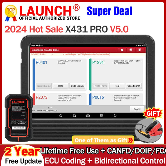 LAUNCH X431 PRO V5.0 Bidirectional OBD2 Scanner All System Diagnostic Tools ECU Coding 31+ Service FCA DOIP CANFD Lifetime Use