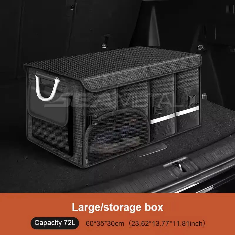 SEAMETAL Foldable Trunk Storage Box Waterproof Oxford Cloth 110L Large-Capacity Car Organizer for Camping/Fishing Easy to Carry