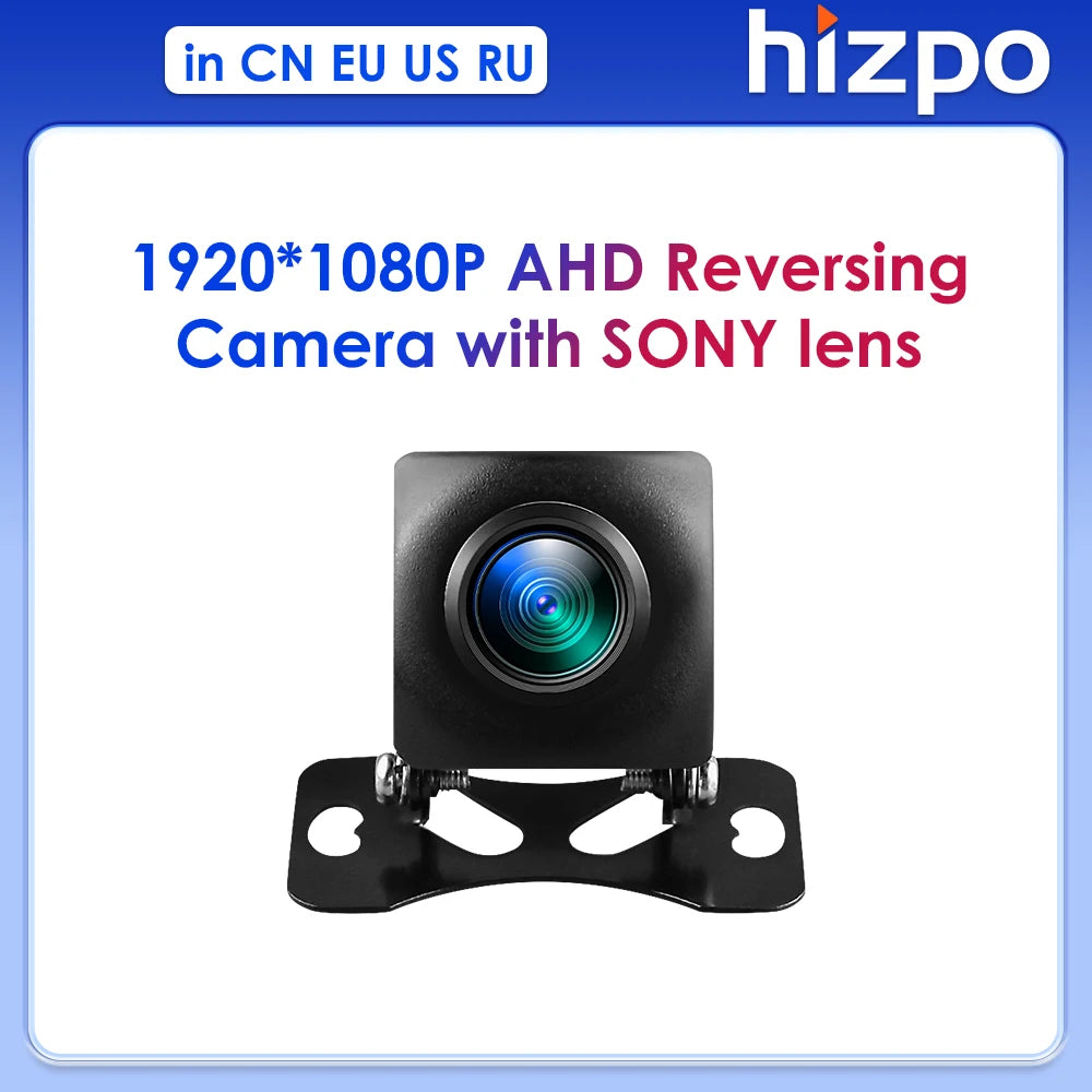 Hizpo 1920*1080P Waterproof Backup Camera AHD Reversing Camera Night Vision with SONY Lens Wide Angle for Android Stereos