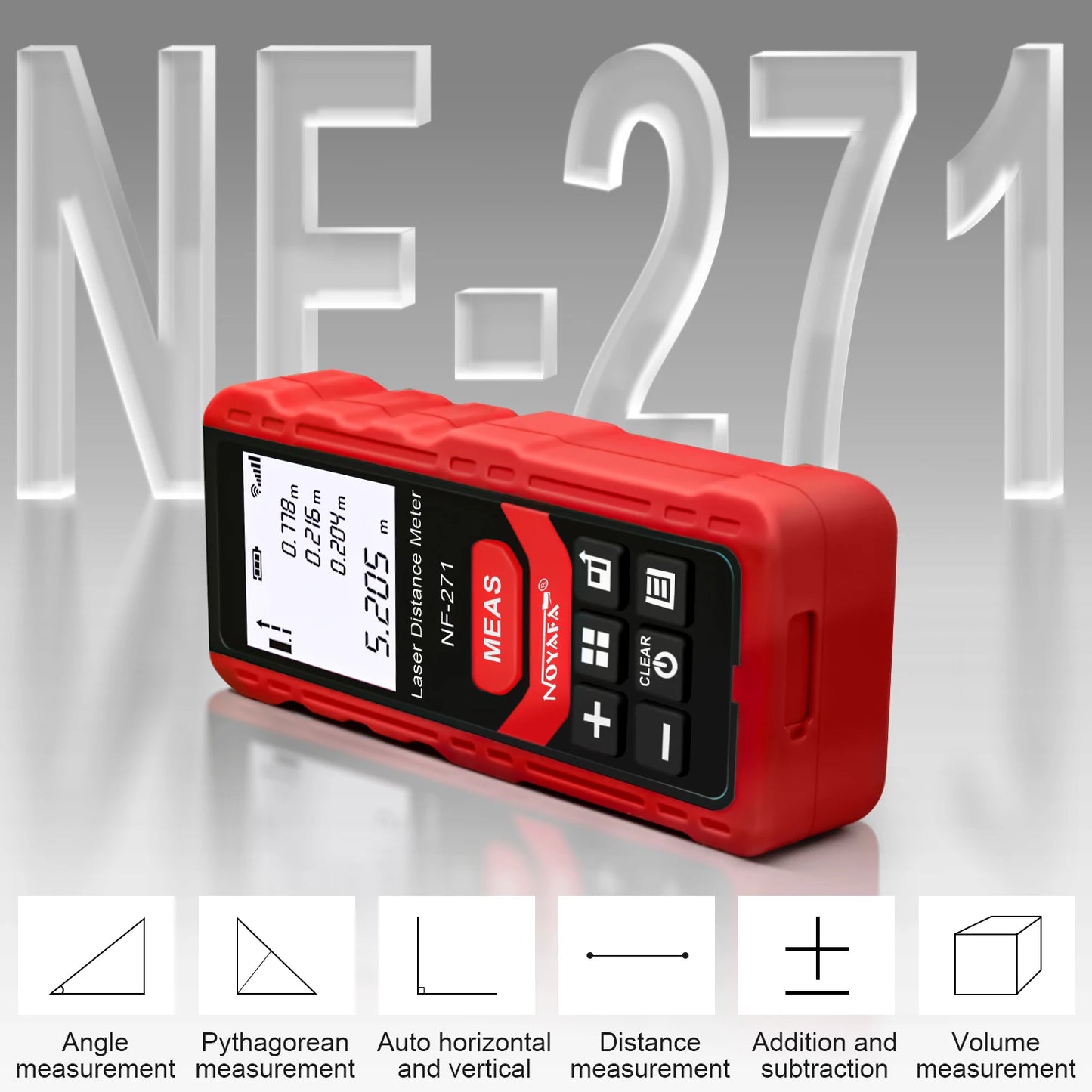 NOYAFA NF-271 Laser Rangefinder 40M 80M Laser Distance Meter Laser Tape Measure Accurate Distance Meter Measuring Device Tools