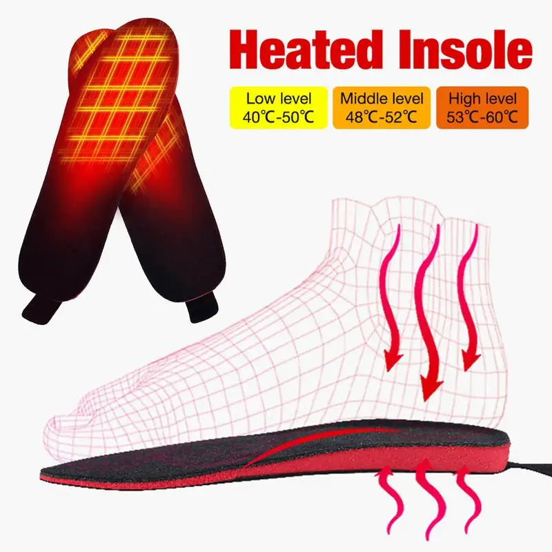 2100Mah Battery Rechargeable Heated Shoes Insoles Wireless Remote ControlledAdjustable Temperature Foot Warmer For Men Women