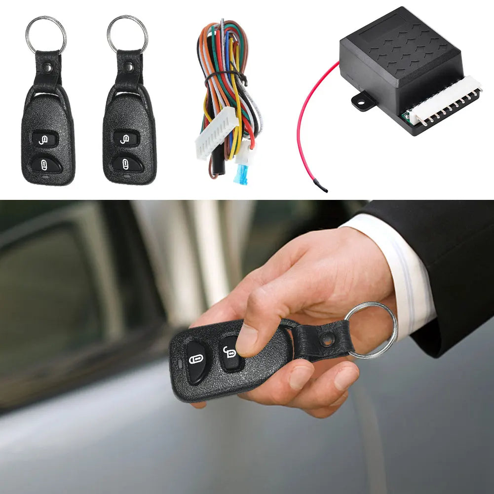 12V Auto Locking Security Keyless Entry Kit Vehicle Keyless Entry System with 2 Remote Control Portable Auto Remote Central Kit