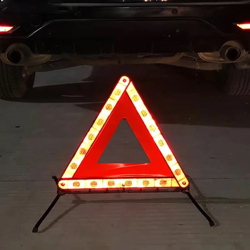 Car Emergency Breakdown Safety Warning Tripod Foldable Emergency Breakdown Warning Triangle Standing Reflector Car Accessories