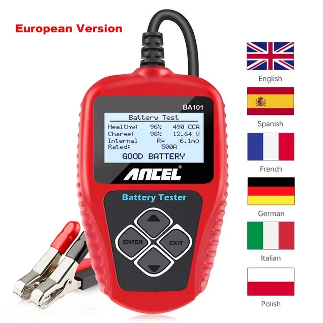 ANCEL BA101 12V Car Battery Tester Analyzer Automotive Battery Load Tester 100-2000CCA Charging Circuit load Diagnostic Tools