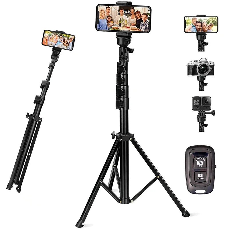 WEFOR Phone Tripod, Selfie Stick Tripod with Remote, Upgraded iPhone Tripod Stand & Travel Tripod, Solidest Cell Phone Tripod