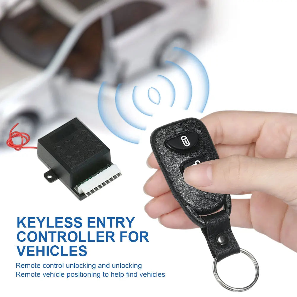 12V Auto Locking Security Keyless Entry Kit Vehicle Keyless Entry System with 2 Remote Control Portable Auto Remote Central Kit