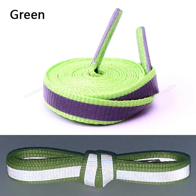 1Pair 3M Reflective Shoelaces Flat Sneaker Shoe laces Safety Glowing Shoelace Unisex Luminous Laces Shoes Strings 80/100/120CM