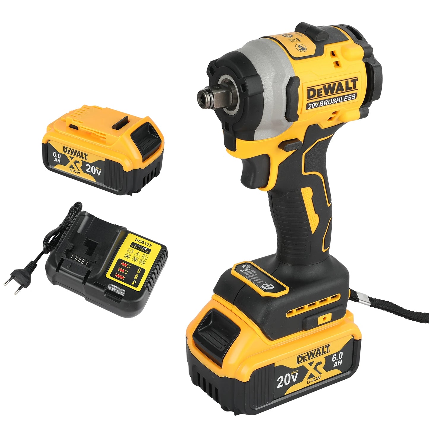 Dewalt DCF850 Rechargeable Cordless 20V Cordless Impact Wrench, Lithium Electric Battery, Power Tools, Original Large Torque