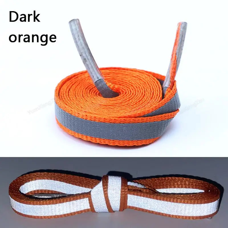 1Pair 3M Reflective Shoelaces Flat Sneaker Shoe laces Safety Glowing Shoelace Unisex Luminous Laces Shoes Strings 80/100/120CM