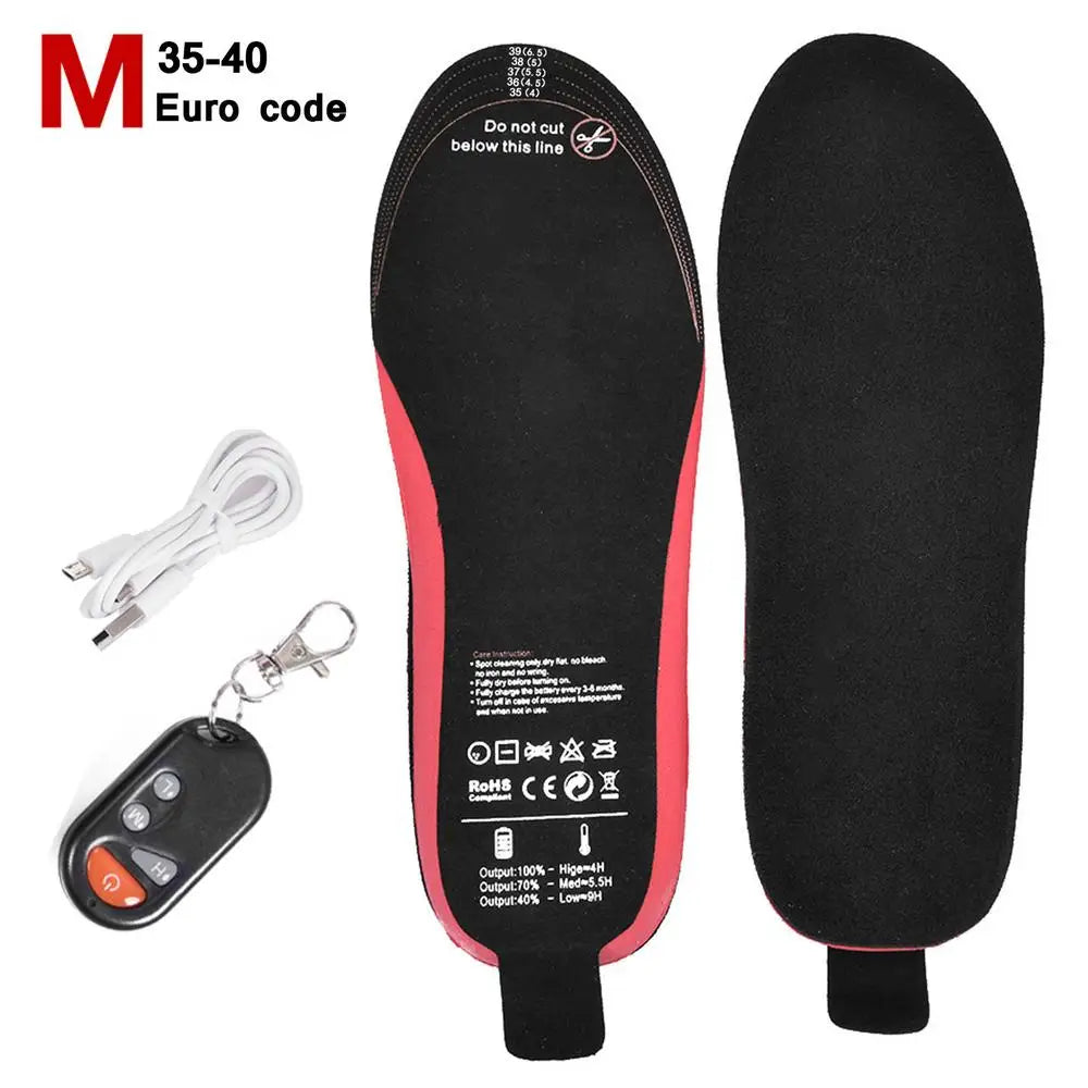 2100Mah Battery Rechargeable Heated Shoes Insoles Wireless Remote ControlledAdjustable Temperature Foot Warmer For Men Women