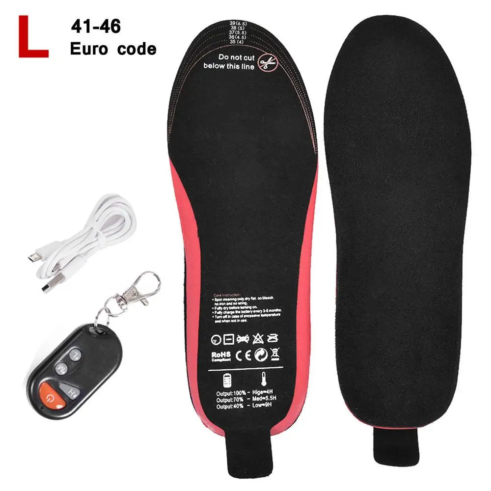 2100Mah Battery Rechargeable Heated Shoes Insoles Wireless Remote ControlledAdjustable Temperature Foot Warmer For Men Women