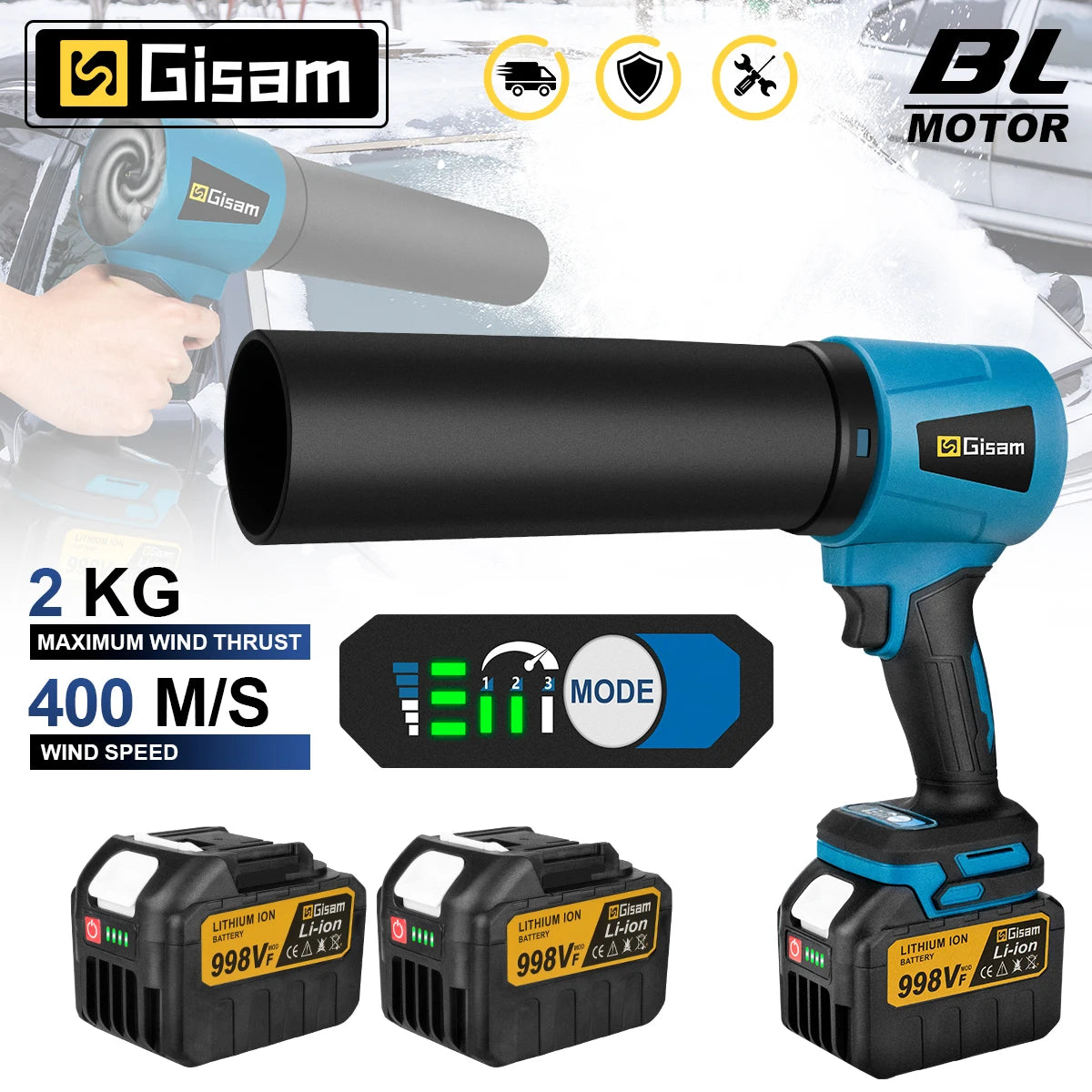 Gisam 30000RPM Brushless Electric Blower 15000RPM Cordless Turbo Fan Air Blower Violent Power Tools for Makita 18V Battery